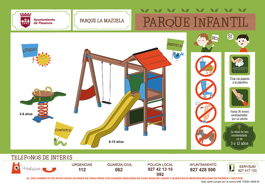 Carteles Parques infantiles de Plasencia